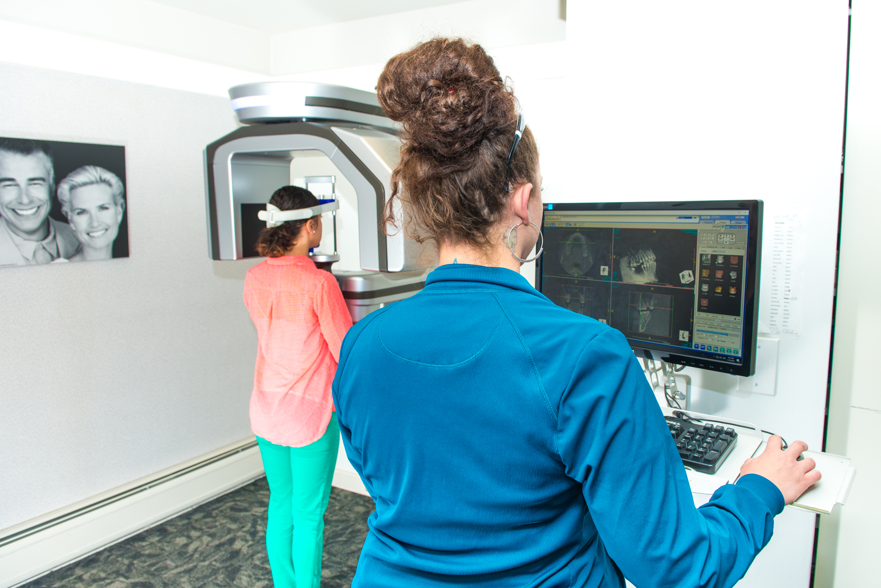 woman in CBCT scanner